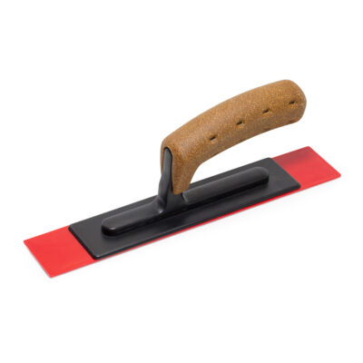 NELA Plastic Float 280x50mm pointed bevel edges with BiKoGrip cork handle for precision plaster and render finishing